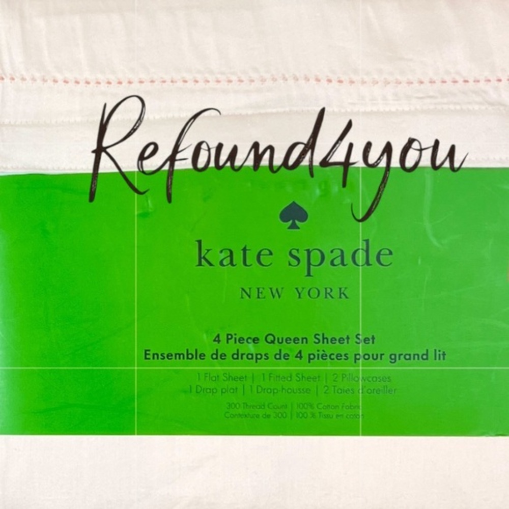 Kate Spade - ‘Blush Peach/Pink’ Queen Sheet Set. NWT. Firm! Last one!